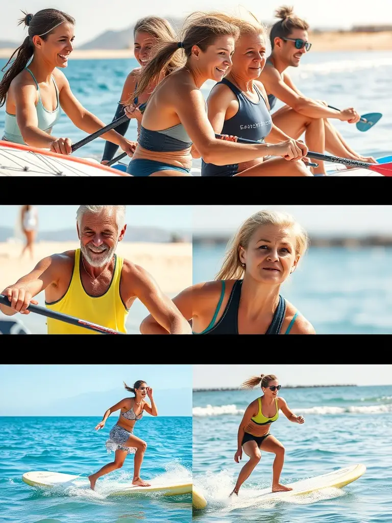 A collage of images showcasing athletes of different ages and backgrounds participating in various LATITUDE COMPETITION events, highlighting the organization's inclusive approach.